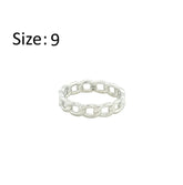 Asfour Crystal Band Ring With Intertwined Design In 925 Sterling Silver-RD0193-9